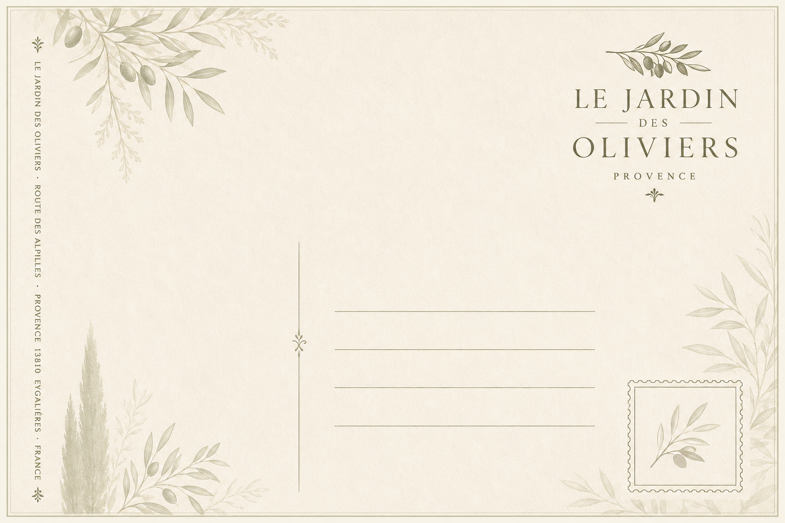Dos de la carte postale